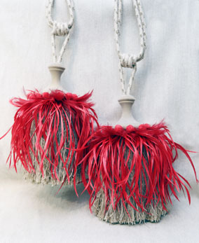 Bright red tassels